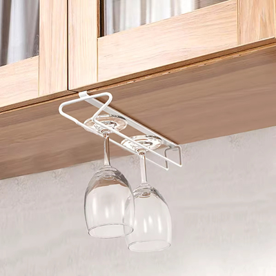 Koppenplank Onder Kasten Dubbele rij Stemware Racks Geen boren Metalen Wijn Glas Bewaarplaats Koppen Organisator