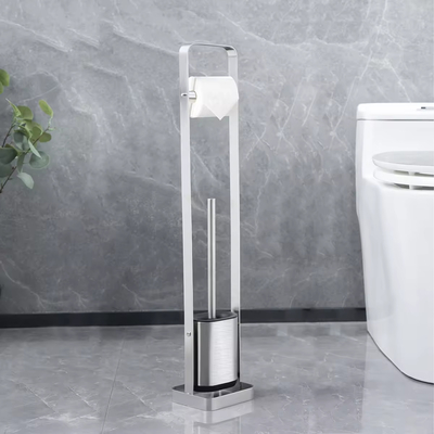 Compact badkamer van roestvrij staal TPR toiletborstelhouder SET Hot Europe Style Duurzaam bekertje materiaal Polypropyleen
