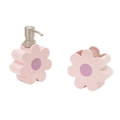 Bloem Keramische badkamer accessoires Set Foam Zeep Dispenser Tandborstelhouder