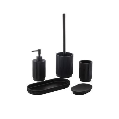 Zwarte keramische schuim zeep dispenser tandenborstel houder badkamer accessoires Set