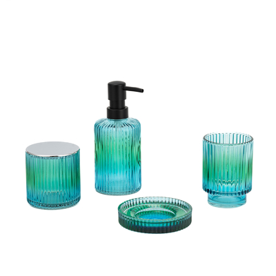 Kleurrijke schelpen Stijl Glas Zeep Foam Dispenser Tandborstel Houder Badkamer Accessoires Set
