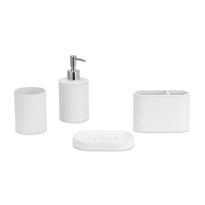 Plastic Badkamer Accessoires Set Foam Dispenser Zeep Dispenser Tandborstel Houder Zeepbak