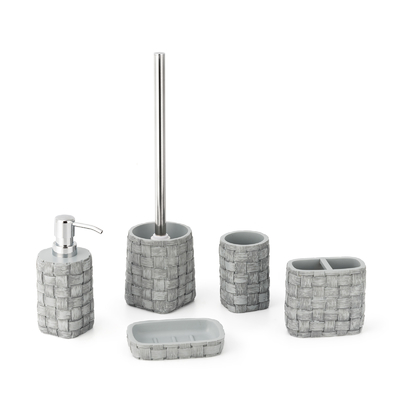 Polyresine badkamer accessoires Set Foam Dispenser Zeep Dispenser Tandborstel Houder Zeepbak