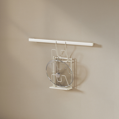 Moderne design pot deksel houder wit wand gemonteerd keuken organisator voor strakke en ruimtebesparende keuken