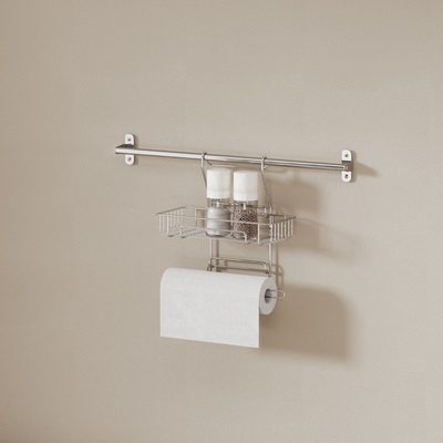 Keukenpapierhouder Muurtype Keukenopslag Basket Set Perfecte combinatie van stijl en functie Duurzame multifunctionele keuken organisator set